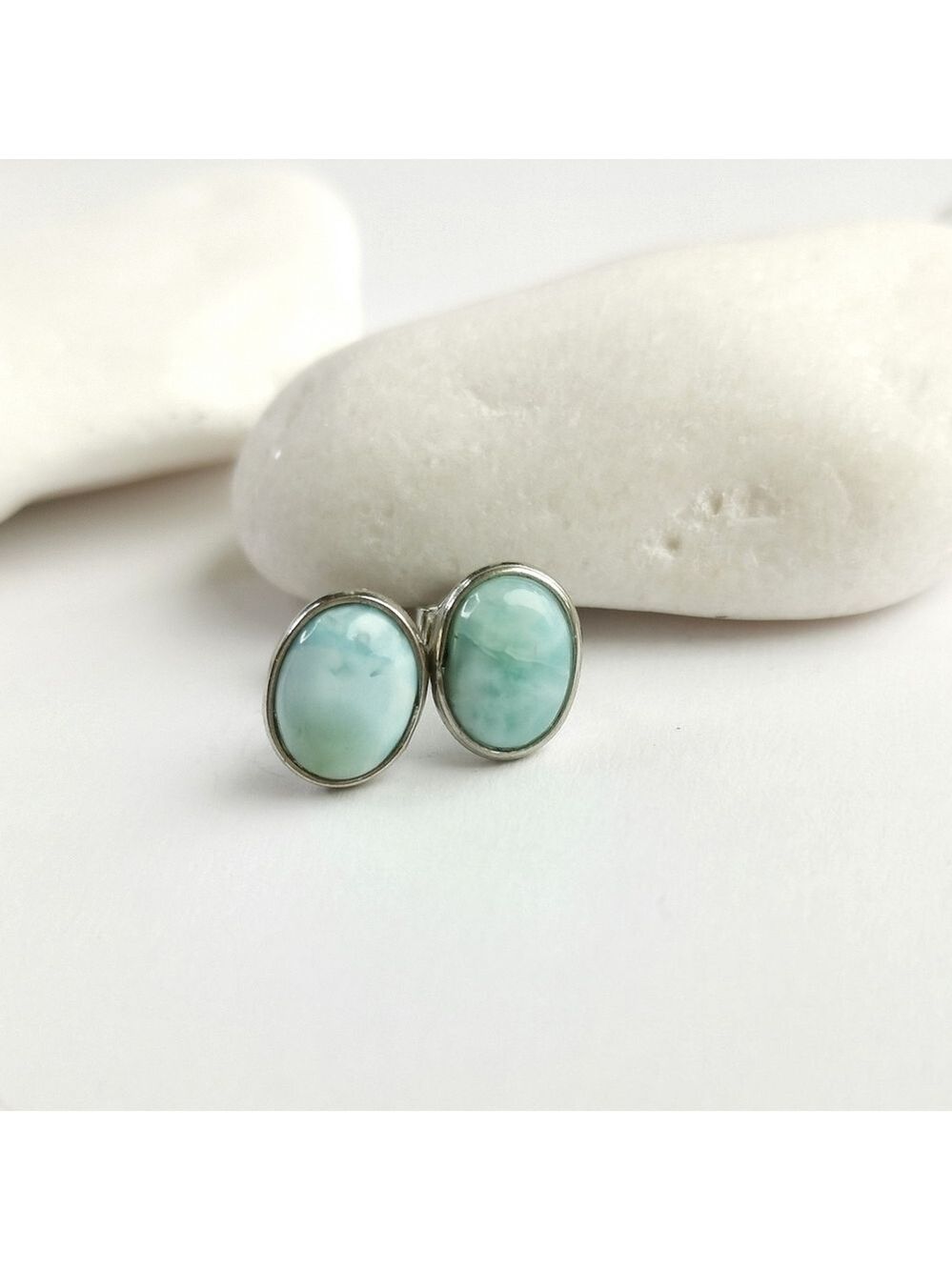 New Larimar stud earrings in Sterling Silver